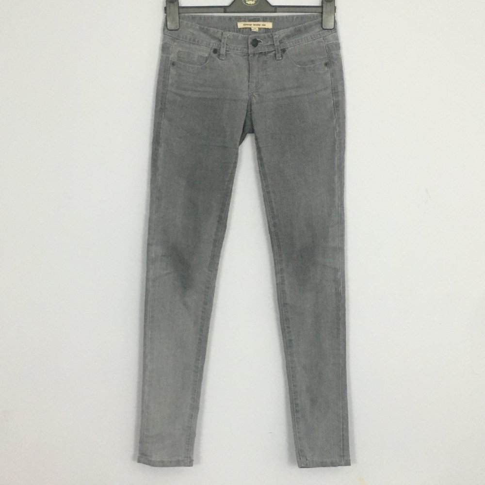 Forever 21 Womens 24 Gray Medium Wash Skinny Low Rise Cotton Blend Denim Jeans